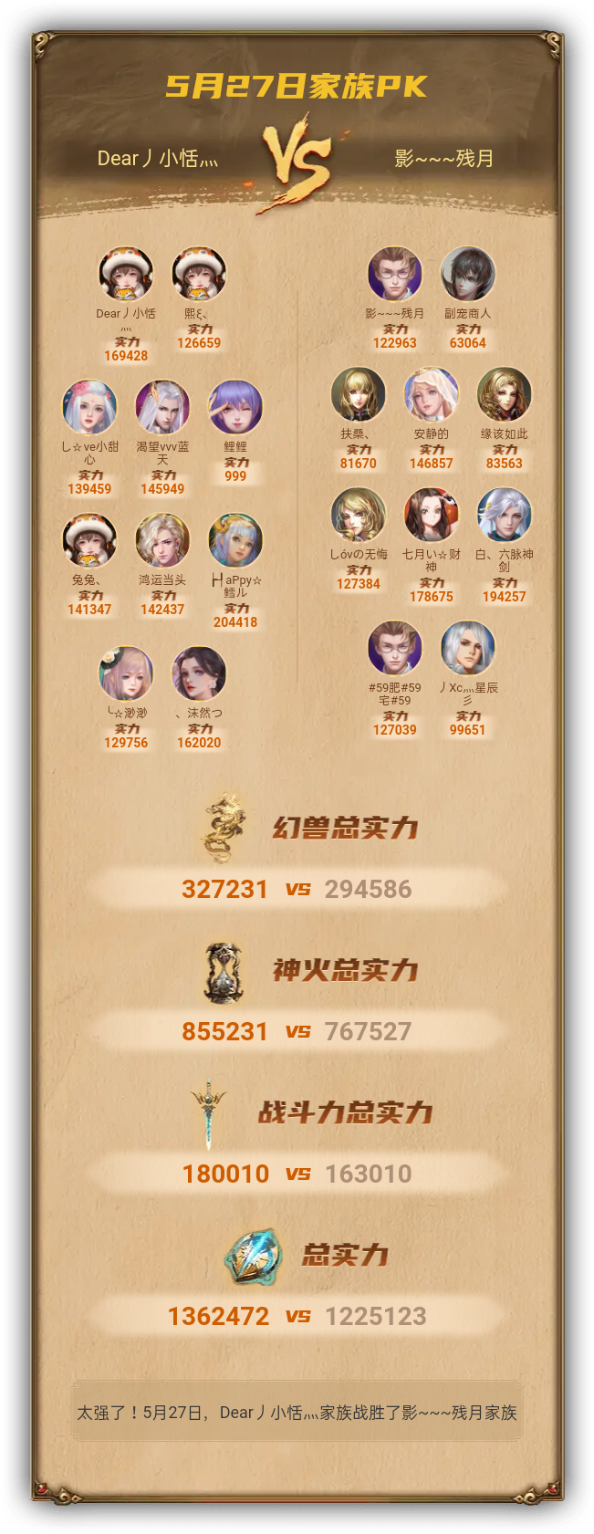 5月27日我们战胜了影~~~残月家族