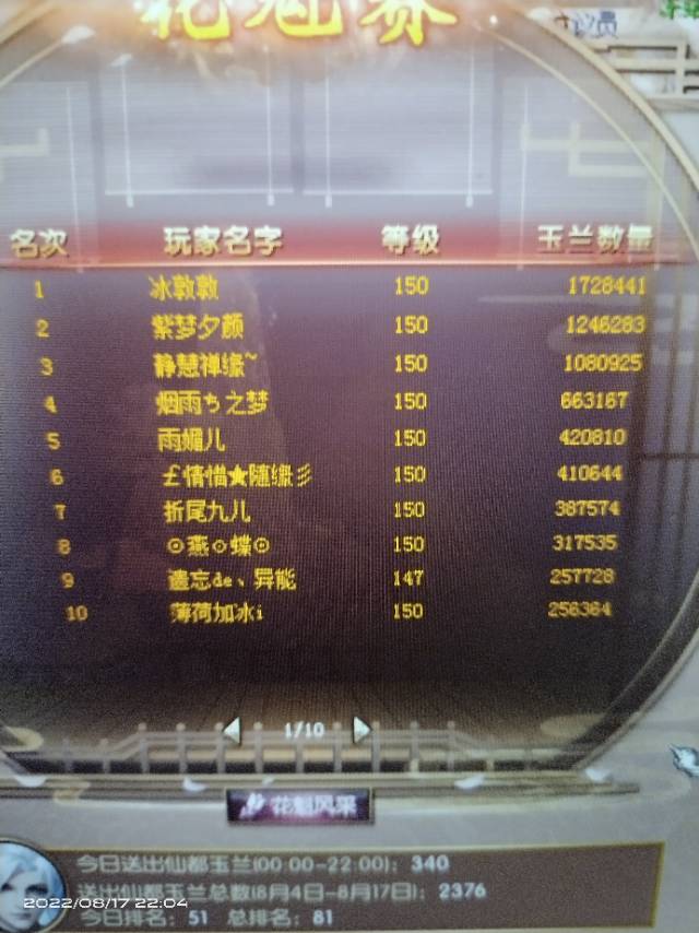 9大2小 花榜