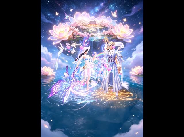 十里桃花，薄雾浅浅。花落相遇，